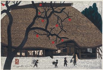 KIYOSHI SAITO Two color woodcuts.